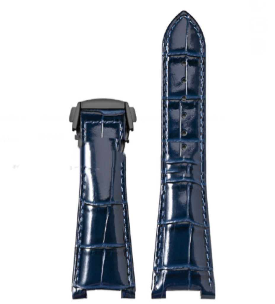 Observatory Watch Top Layer Bamboo Pattern Leather Watch Band 1314mm