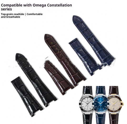 Observatory Watch Top Layer Bamboo Pattern Leather Watch Band 1314mm